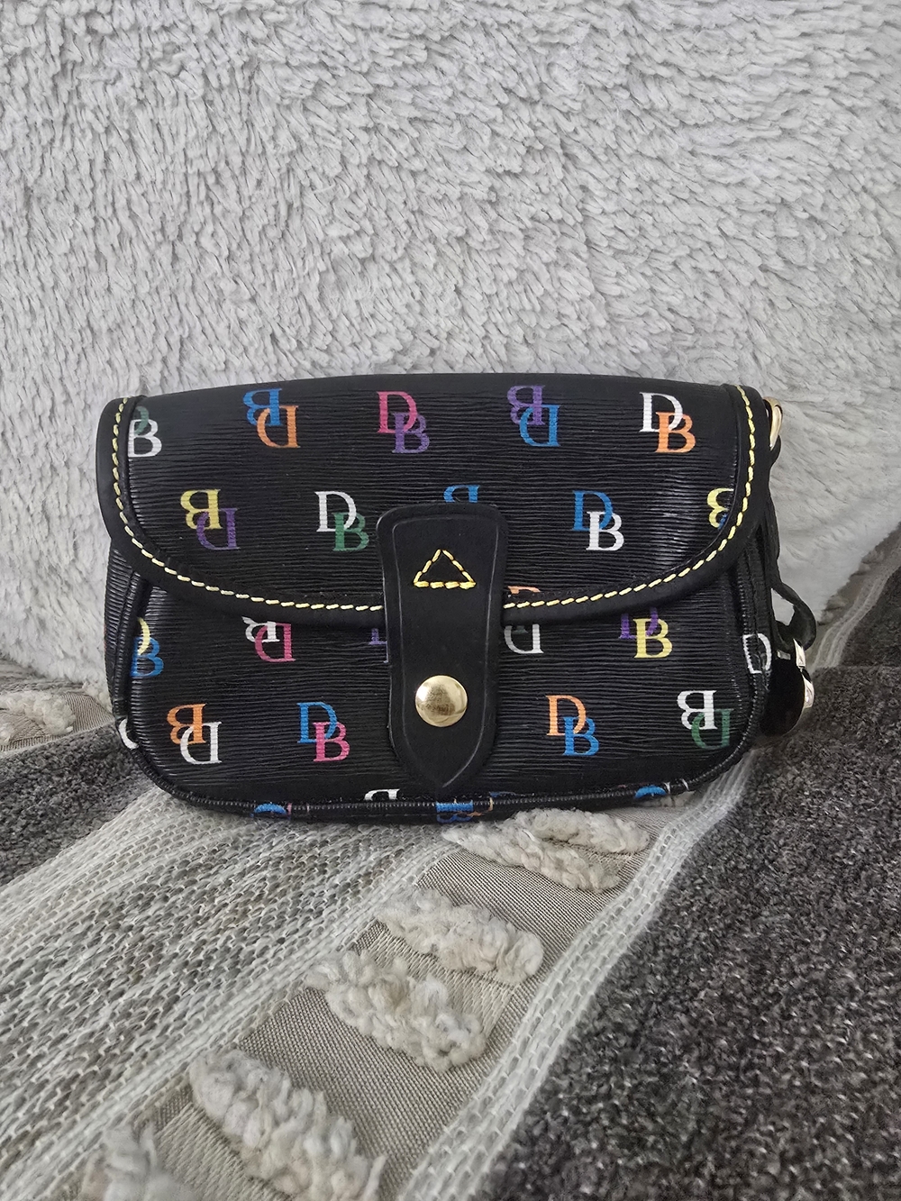 DOONEY&Burke Black Multicolor Logo Mini Clutch